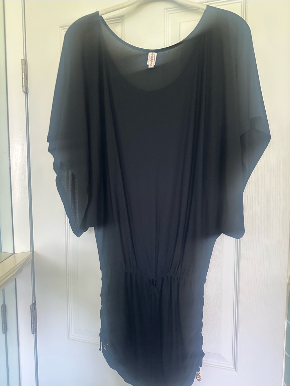 Luli Fama Black Sheer Dolman Swim Cover-Up